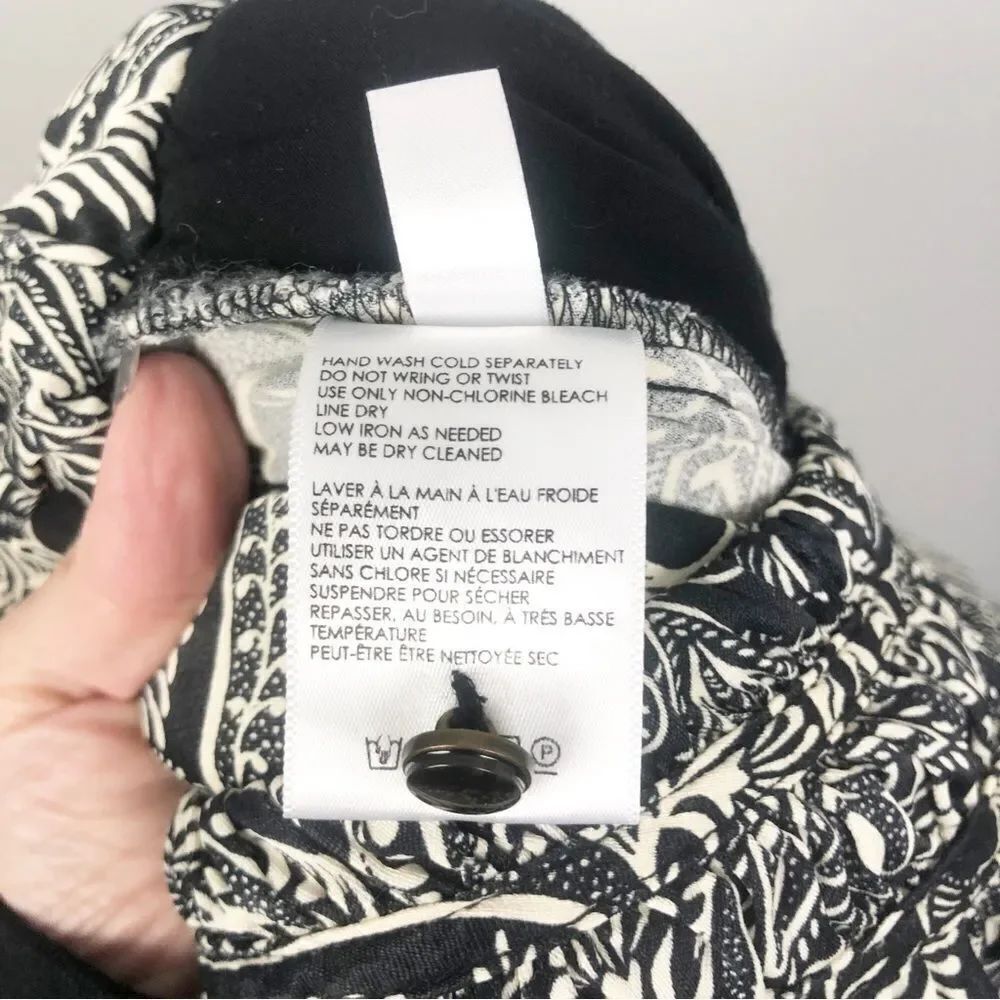 ANTHROPOLOGIE | Zadie Black & White Patterned Belted Jumpsuit Women’s Size 0 - Picture 14 of 14